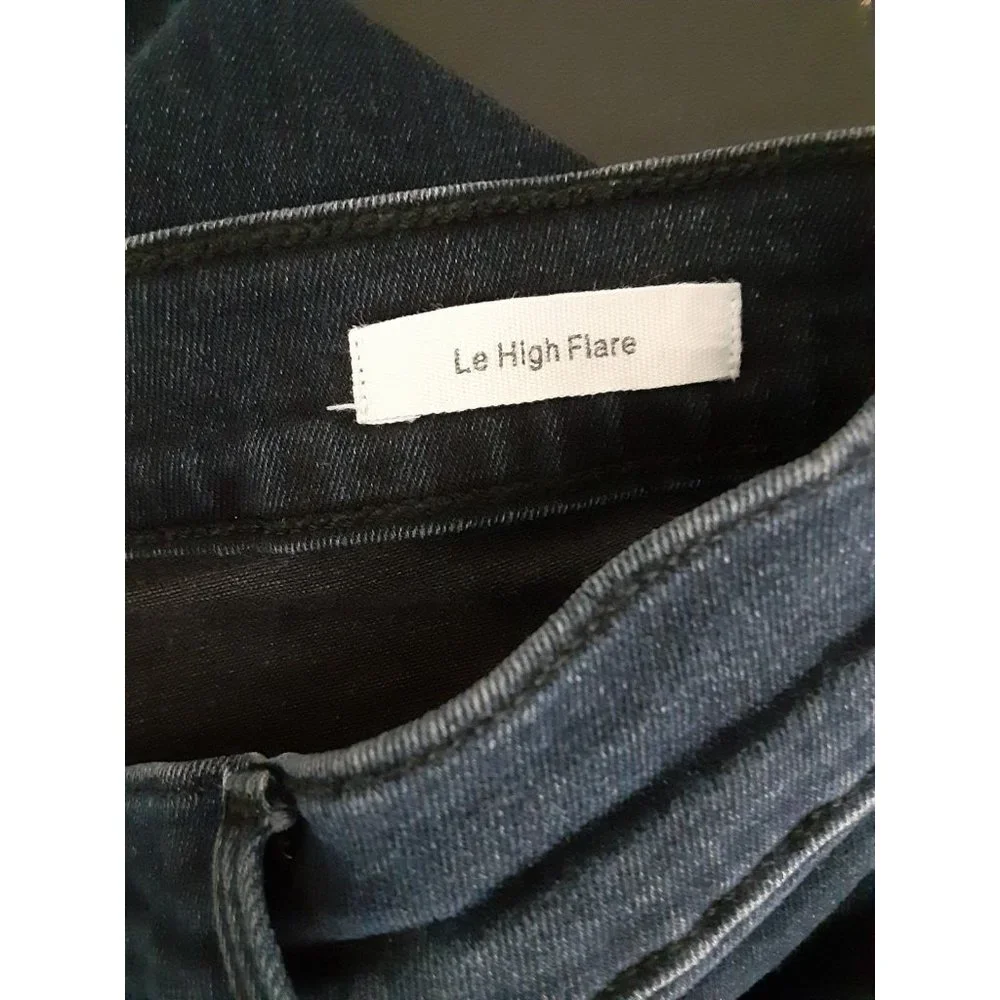 Frame Denim Le High Flare Dark Wash Jeans High Waist Stretch Zip Fly Roxy 30 - Picture 8 of 11
